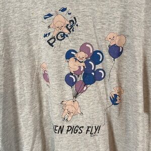 Vintage 1995 When Pigs Fly Single Stitch Graphic Tee Size Large